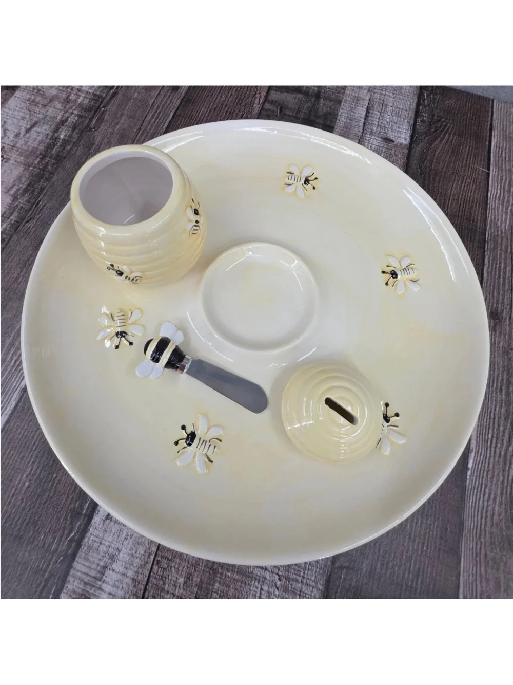 Bee-Accent Yellow Ceramic Serving Bowl Set - Home Dining